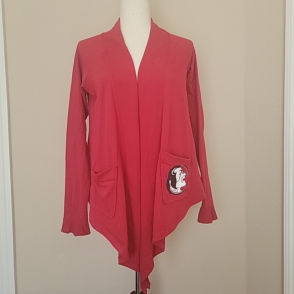 FSU Florida State University Womens Cardigan Sz M New Y2K Retro Old Logo Preppy